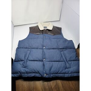 Levi's Men's Out West Mixed Media Puffer Vest X-Large LM2RP372 Blue
